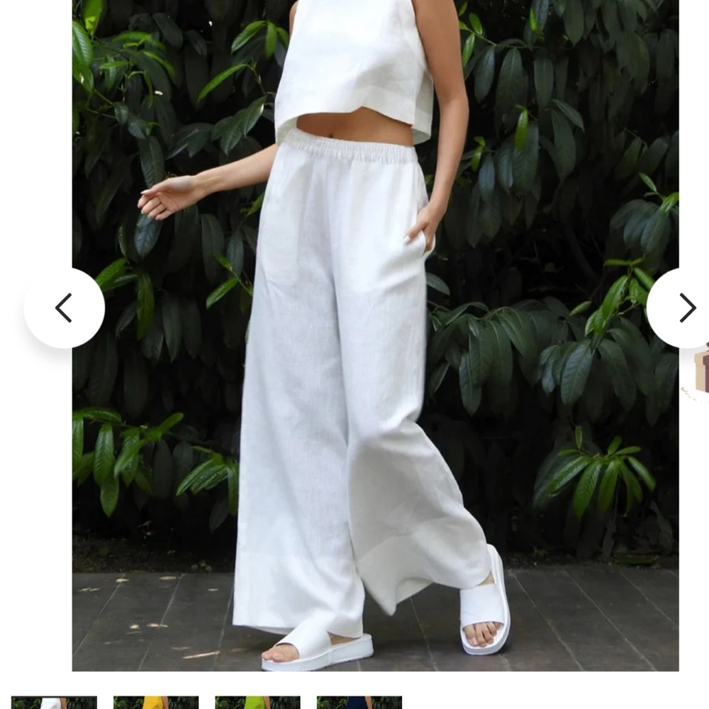Linen pants cropped top set